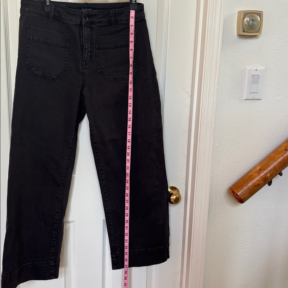 Sanctuary The Marine Crop Wide Leg Jeans in Black